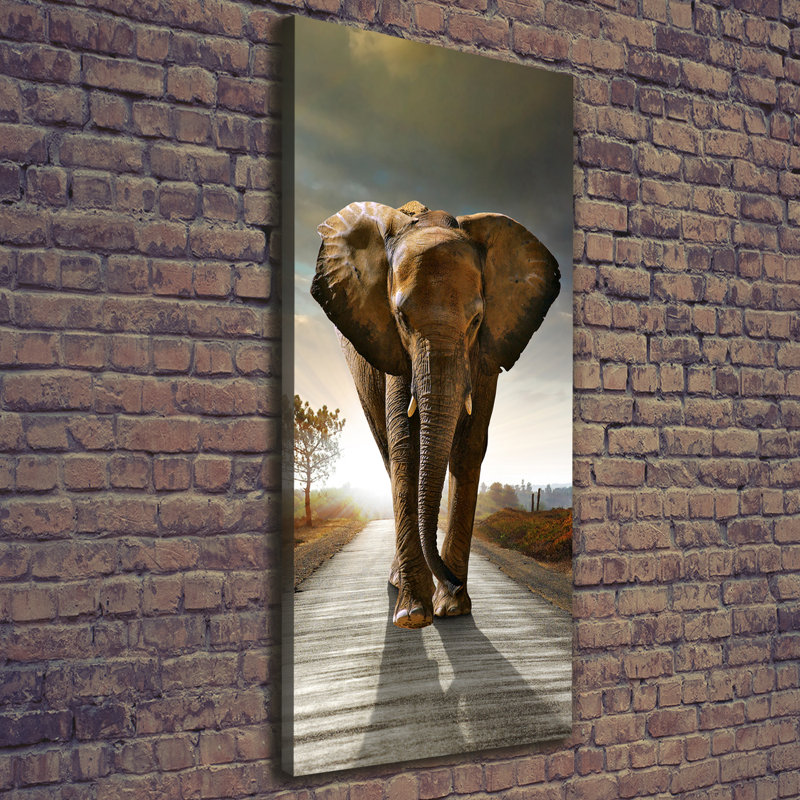 Strolling Elephant - Wrapped Canvas Print
