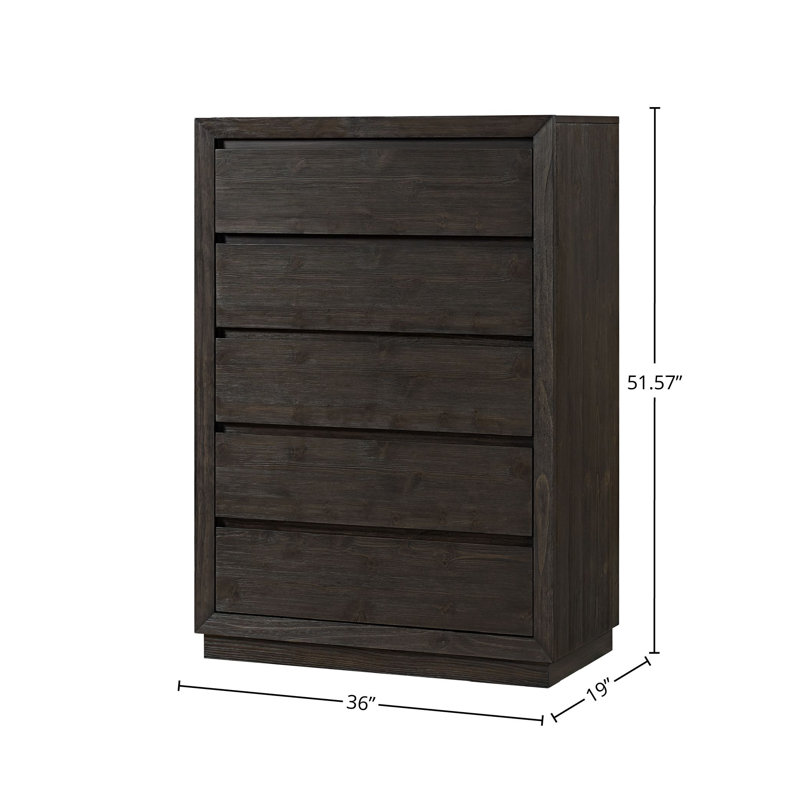 Albie 5-Drawer Pine Chest, Cocoa