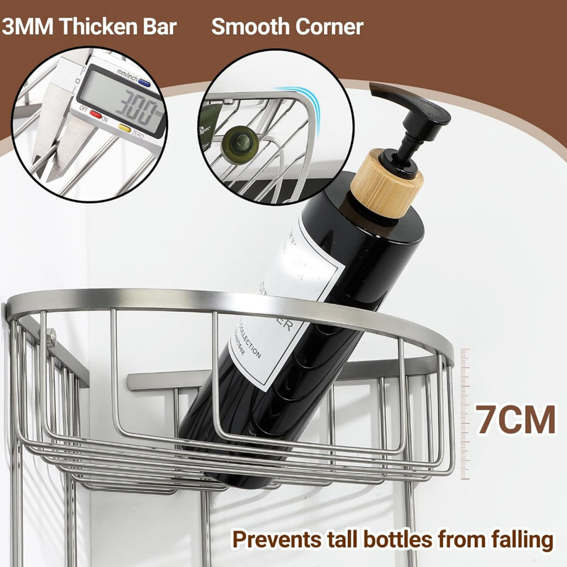 Wall Mounted Required Stainless Steel Shower Caddy