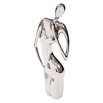 Sculpture moderne en argent brillant