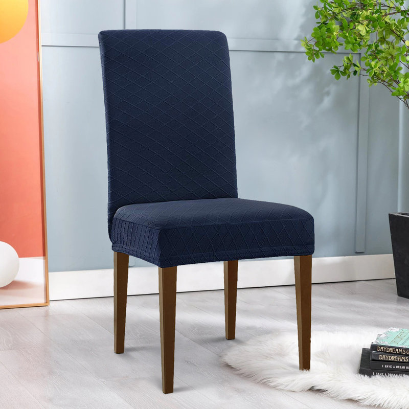 Box Cushion Dining Chair Slipcover, Blue