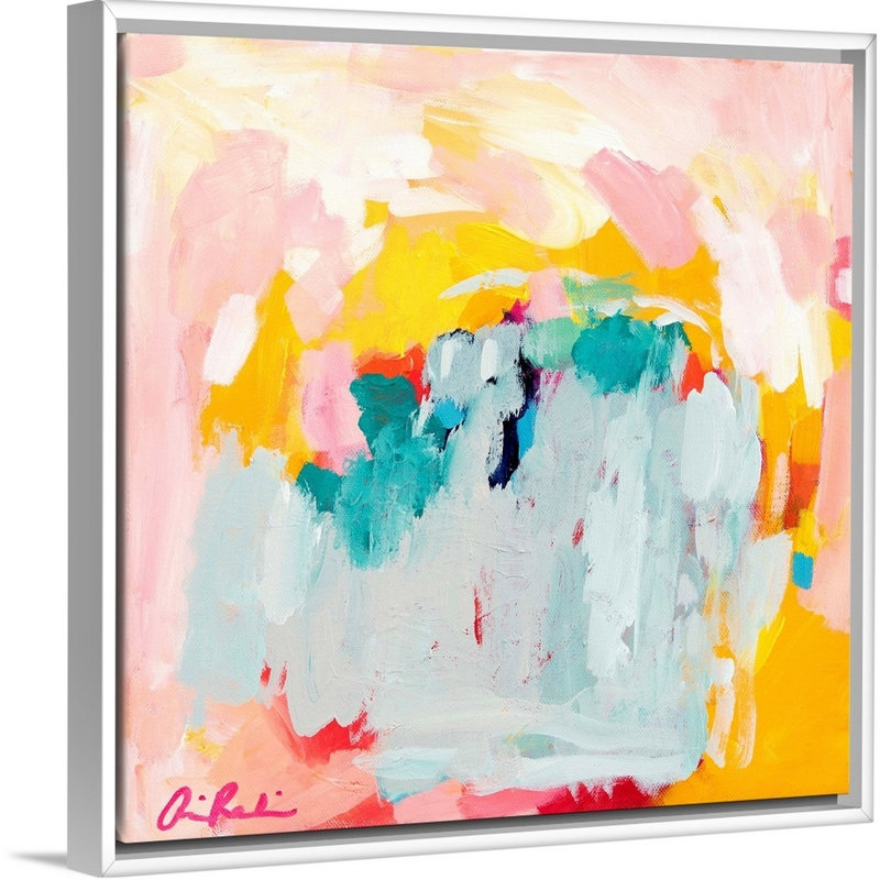 " Promise " by Amira Rahim, White Framed, 14" H x 14" W x 1.75" D
