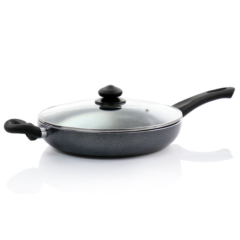 Poêle à sauter antiadhésive en aluminium gris anthracite avec couvercle Oster Pallermo