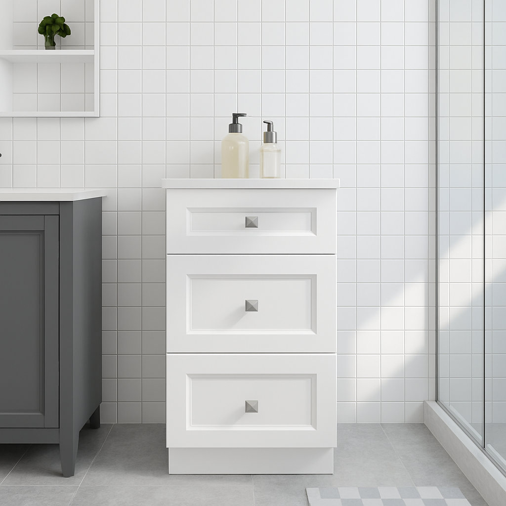 12" Bathroom Vanity 3 Drawer Base Ready-To-Assemble Shaker Cabinet Vanity Atelier Base 