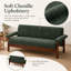 Canapé 2 places Gatton 69,9 po en chenille moderne avec accoudoirs rembourrés et dossier capitonné, coussin d'assise amovible, pieds en hévéa, mousse et ressorts ensachés-316559399