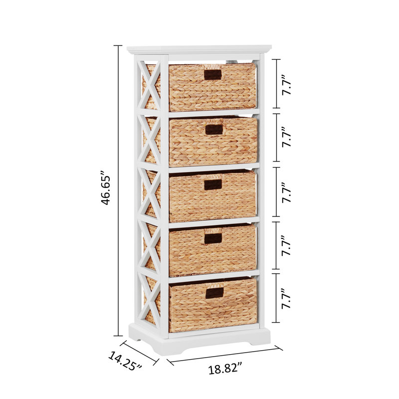 Lefkowski 5 Drawer Storage Drawers, White