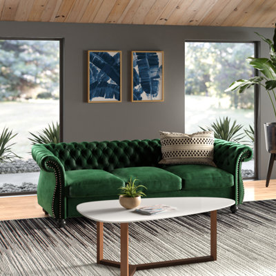 Glidden 84.5" Velvet  Rolled Arm Sofa