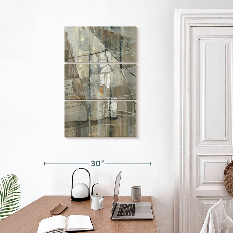 Avery Silver Abstract, 32" H x 20" W