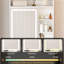 Space - Saving Dressing Table, White, With 3 Level Dimmable Led Lighting, 2 Drawers, Ports, Ac Outlets, And Shelf, Includes Stool Hidden Storage,