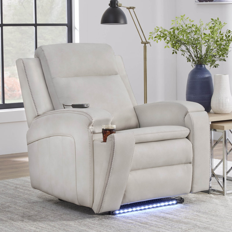 Aboubakr Power Recliner With Heat, Massage And Auto-Glide - Two Pack, Buffy Cream