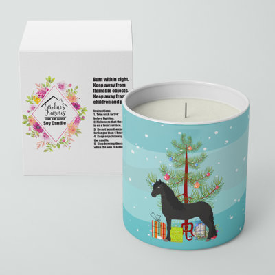 Bougie de soja décorative 10 oz Friesian Horse Christmas