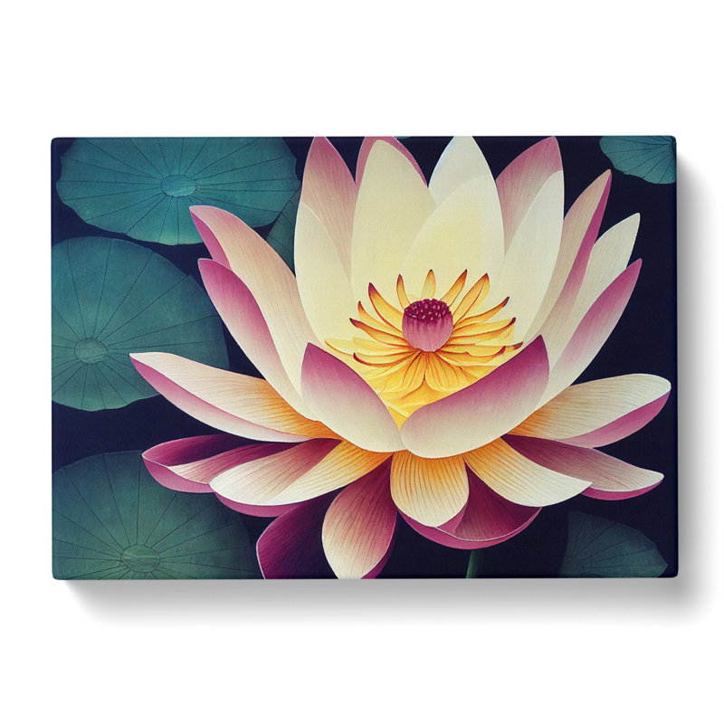 Pleasant Lotus Flower - Wrapped Canvas, 35cm H x 50cm W x 3cm D