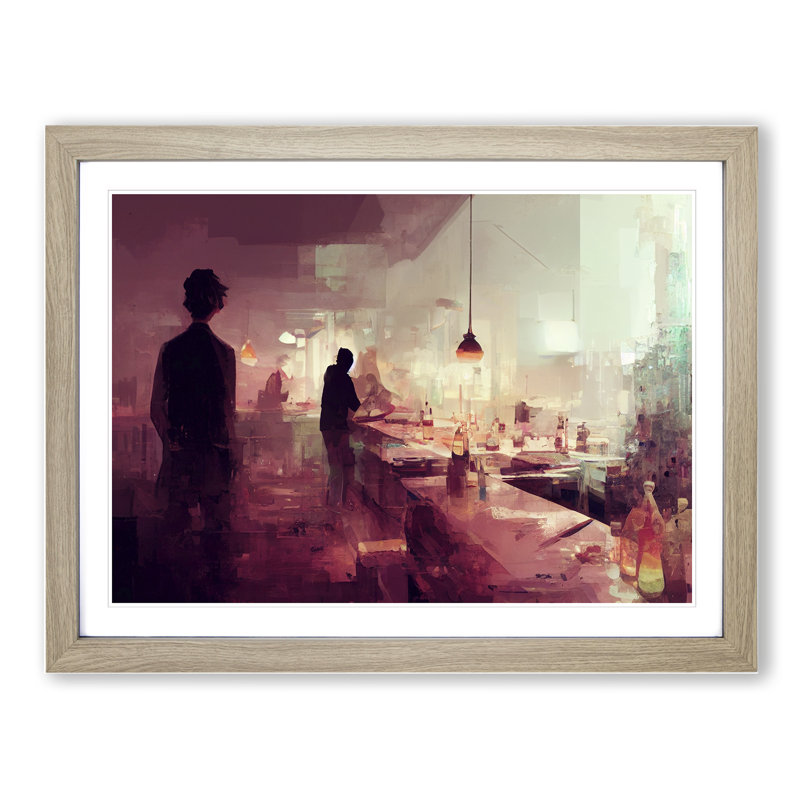 Cocktail Bar Vol.2 - Framed Print, 25cm H x 34cm W x 2cm D, Oak