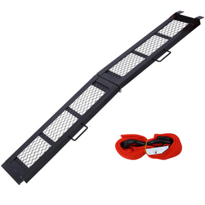 Rampe de chargement en acier, capacité de 500 lb, rampe portative pour moto, rampe pliable pour camionnette, noir, paquet de 1