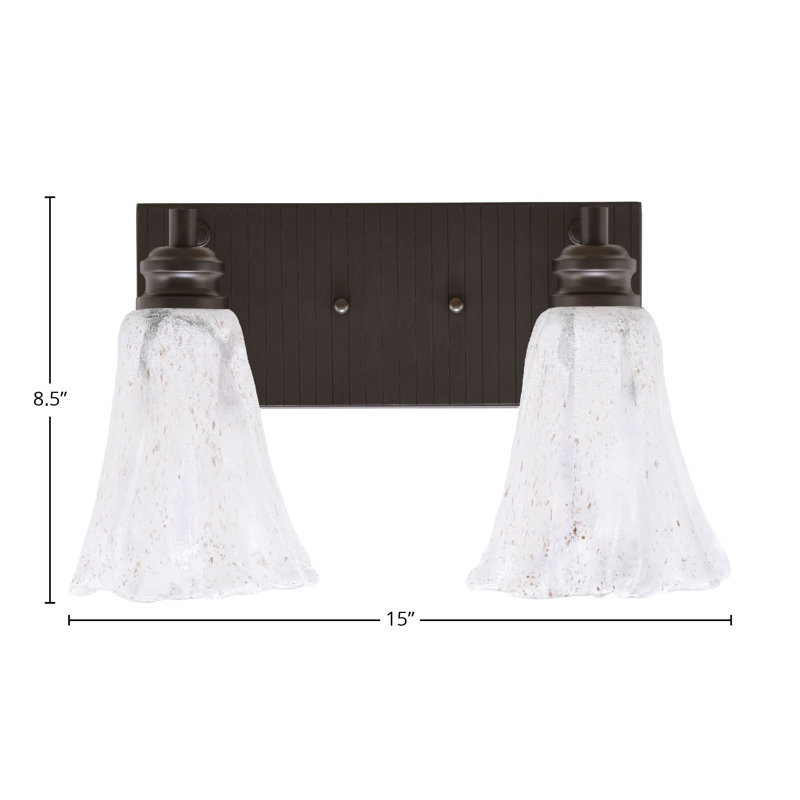 Éclairage pour meuble-lavabo à 2 lumières Aslaug, Espresso, Blanc