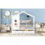 Lit simple en bois avec 2 tiroirs, lit pour enfant avec tablette de rangement, blanc-628732653