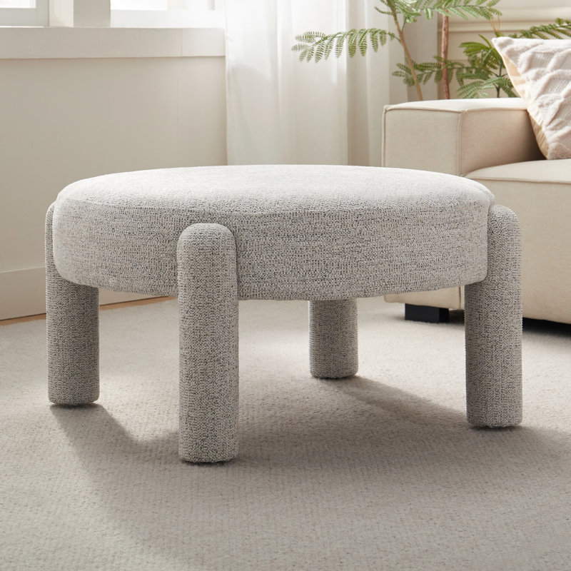 Repose-pieds rembourré en velours 32,3 po Modern Modern Design, Beige