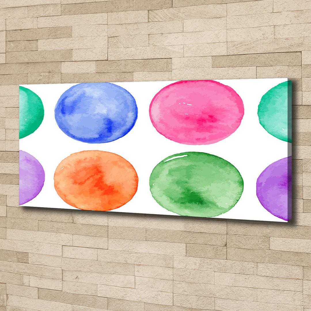 Leinwanddruck - Wandkunst - Drucke auf Leinwand - 125X50 Bild Bildthema: Bunte Kreise