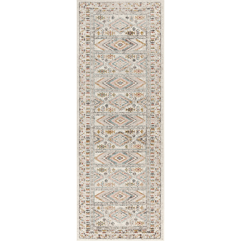 Eldon Pale Pink/Teal Rug, Runner 80 x 220 cm