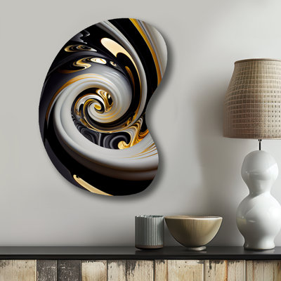 Carnforth - Asymmetrical Abstract Spirals Metal Wall Art, Irregular Shape Metal Wall Sculpture Print