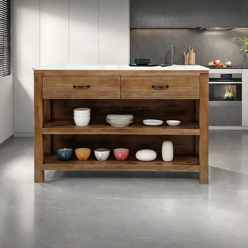 American style simple kitchen island, White