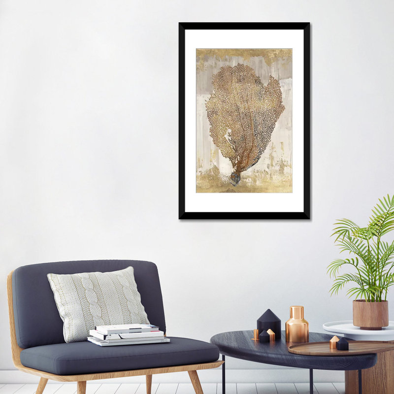 « corail splendor iii », impression sur toile, H 32 po x l 24 po x P 1 po, Papier avec cadre noir, Blanc