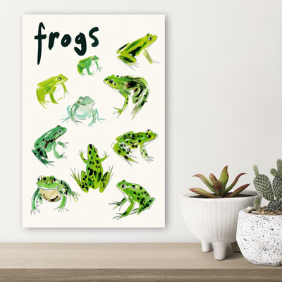 Grenouille verte animée, art contemporain de forêt grenouille
