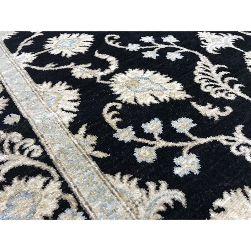 Hand-Knotted High-Quality Black Area Rug