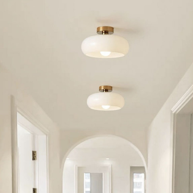 Dorrie Glass Flush Mount, White