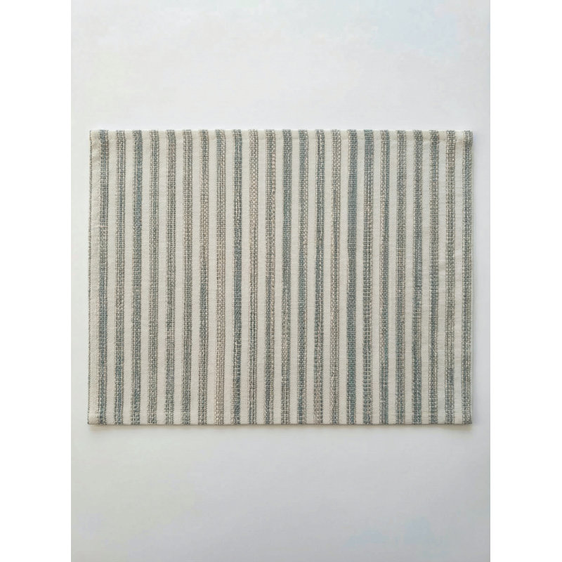 Mint Green Sandbar Stripe Indoor Outdoor Placemat, Mint Green