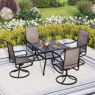 Alyah 4 - Person Patio Dining Set with Square Table