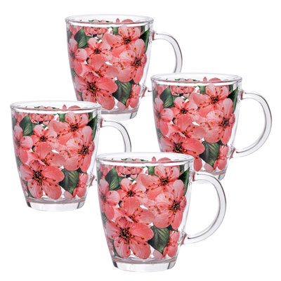 Sakura Glass Mugs 11.8 Fl Oz.