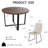 5-Piece Round Dining Table Set With 4 Dining Chairs, Kitchen Dining Table Group With Cross Metal Base-1896525562-1896525543