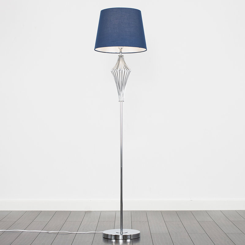 Feuer 152.5cm Traditional Floor Lamp, Navy Blue, Included
