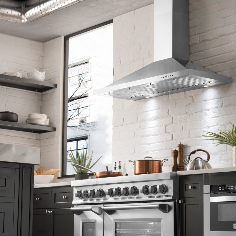 ZLINE Convertible Vent Wall Mount Range Hood, 304 Grade Stainless Steel