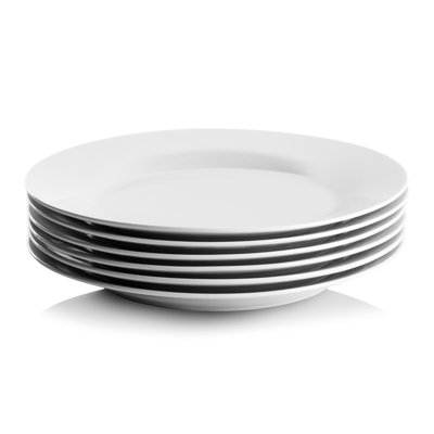Ensemble de 6 assiettes rondes Simply White, 10,5 po
