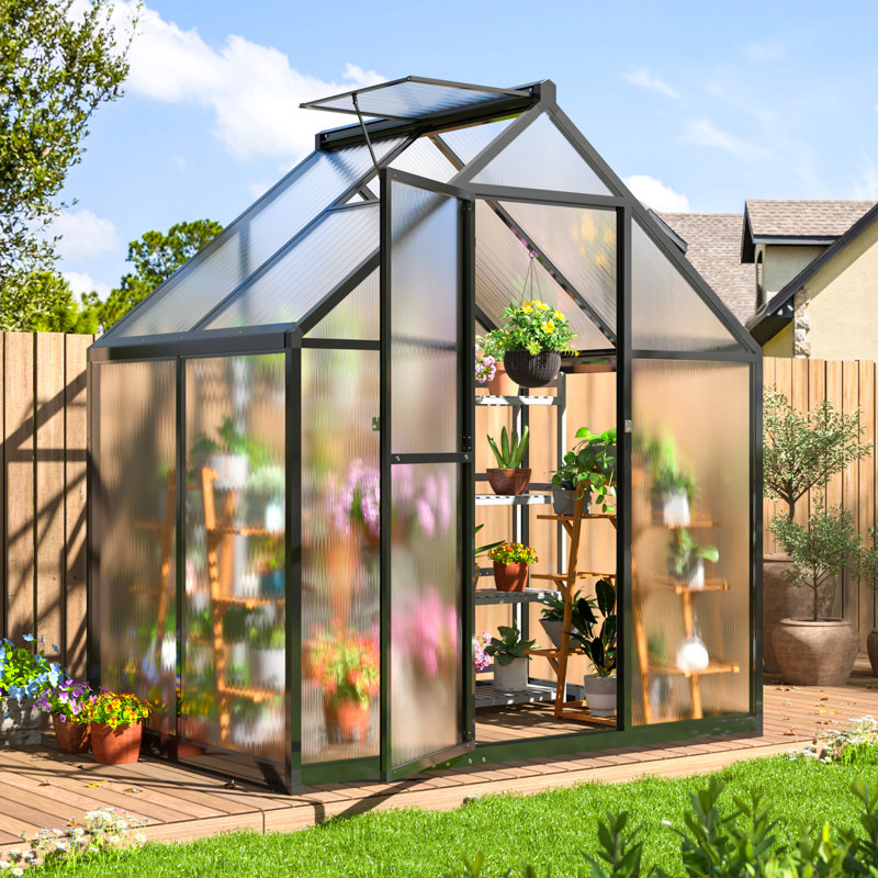 Greenhouse for Outdoors, Polycarbonate Greenhouse, 6x4 FT