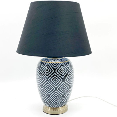 Modern Morganville 70cm Ceramic Accent Table Lamp with Multicolor Design and Inline Switch – Stylish, Safe Lighting for Home