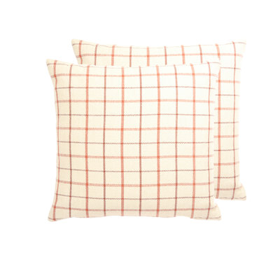 London Plaid Pillow With Polyester Insert- Set Of 2