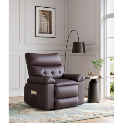 Oversized Manual Recliner, PU Leather Recliner Chair with 1.5X Sponge Filling and Easy Recline Mechanism, Comfort Lazy Chair for Living Rooms and Bedr