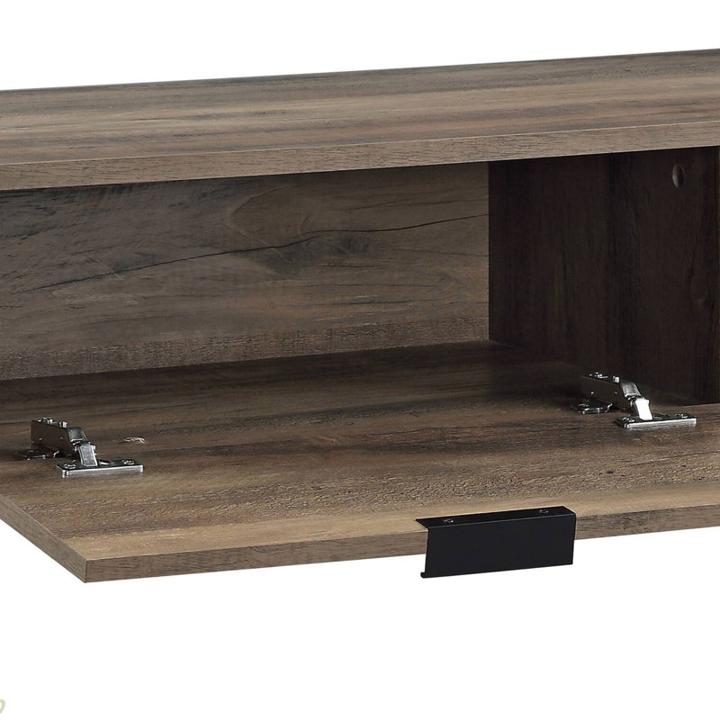 Bureau d'écriture rustique en chêne et noir avec tiroir et tablette