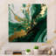 Vert et or Serene Cascade III - Art mural abstrait en acrylique pour le salon-224273396