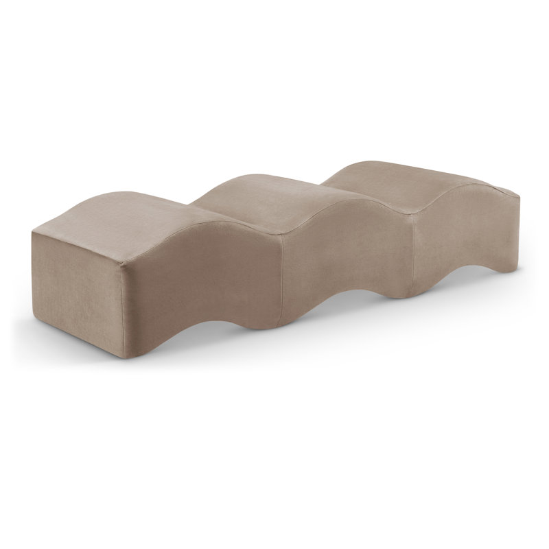 Banc en velours Leavon, Velours taupe