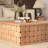 Joaquin 48" Light Brown Wood W/ Carved Woven Base Square Coffee Table-1483920367