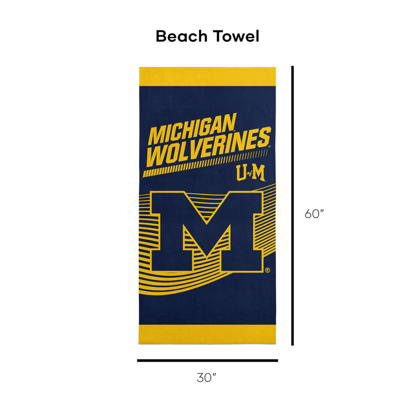 Serviette de plage 30 po x 60 po NCAA Michigan Wolverines