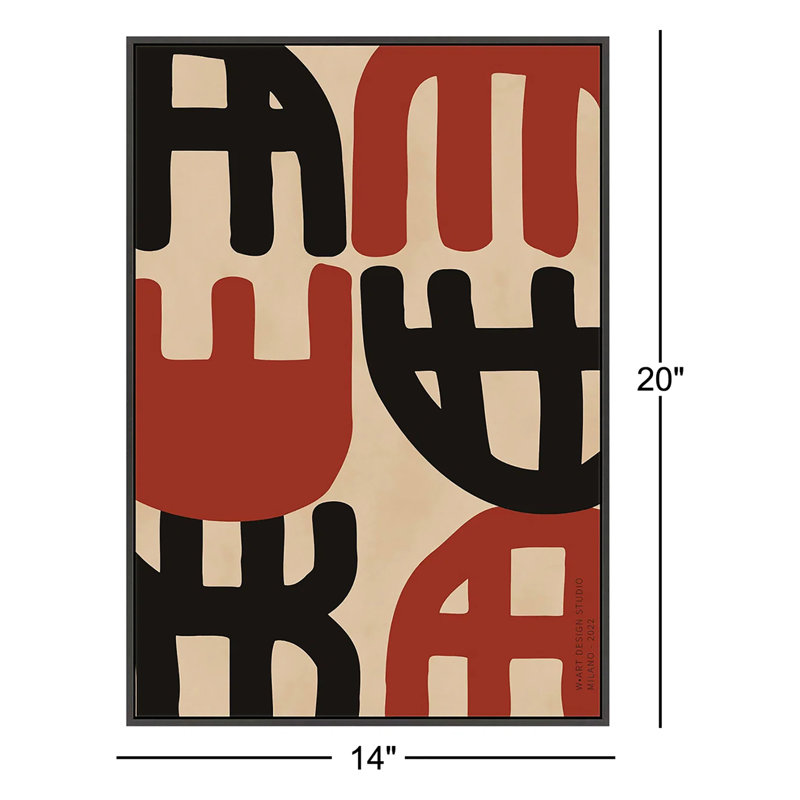 Bohemian Primitive Print by Romina Gadler, Black Framed Paper, 20" H x 14" W x 1.25" D
