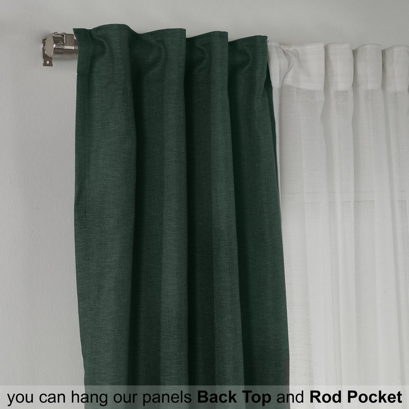 Decorative Window Curtain Each Panel, 27" W x 63" L, Duck Green/White