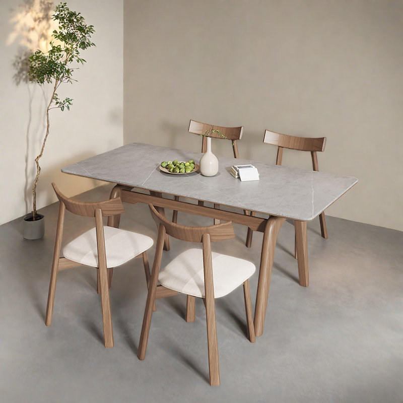 Small rectangular family dining table set, 29.52"H x 78.74"L x 35.43"W