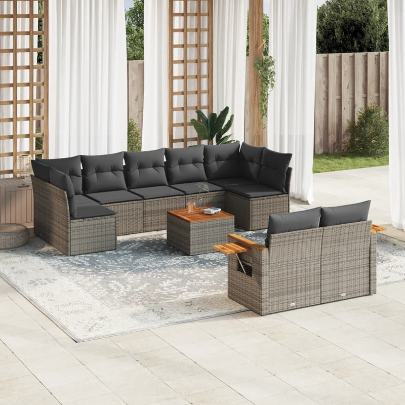 Vidaxl Garden Sofa Set Grey