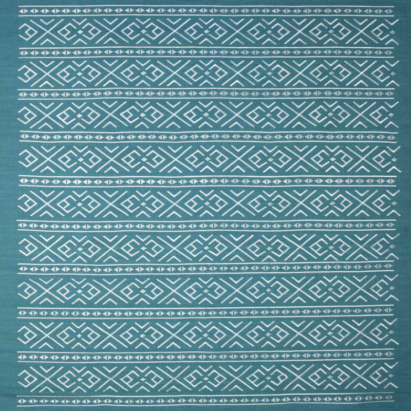 Tapis bleu/gris contemporain, Carré 8 pi